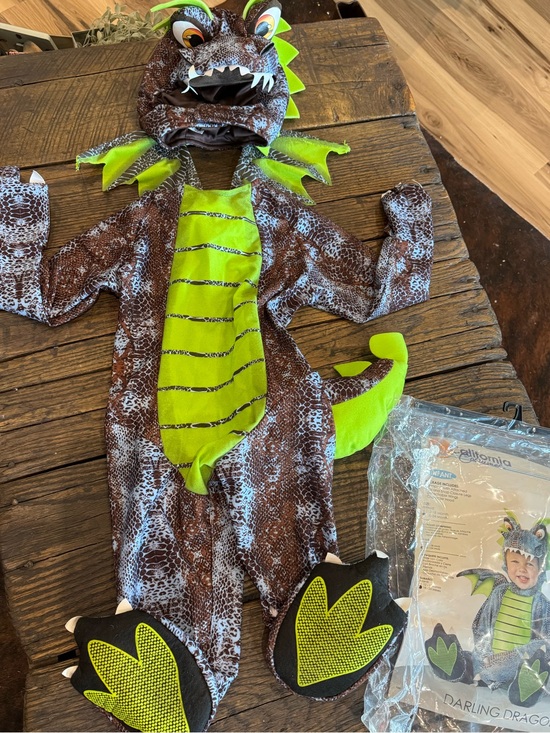 California Costumes Other - Darling Dragon Costume Toddler Kids 18-24 Months Green Brown Gray - Halloween